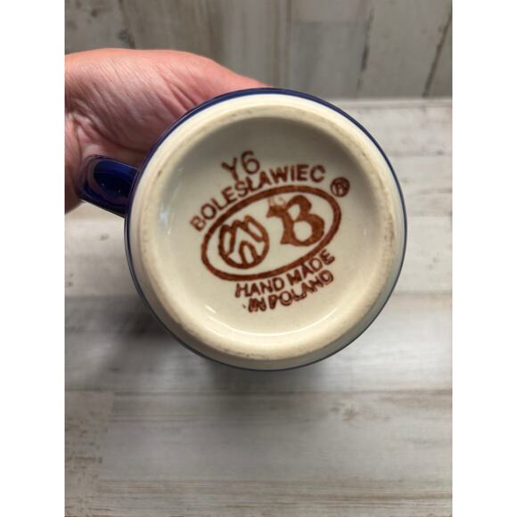 Polish Pottery Mug Handcrafted Boleslawiec Stoneware Zaklady Ceramiczne, Poland - Picture 3 of 4